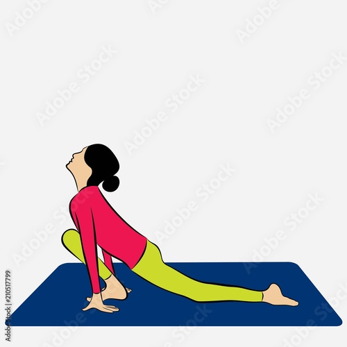 illustration of woman doing SURYA NAMASKAR