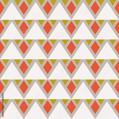 Seamless abstract background with triangles and rhombuses. Infinity geometric pattern. Vector illustration.