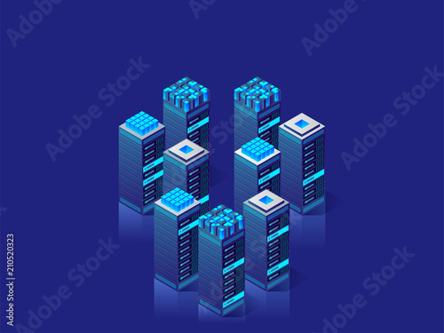 Digital technology. Vector isometric illustration