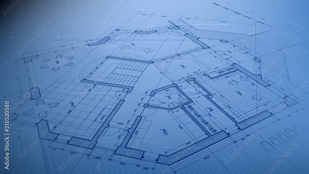vector architectural plan - abstract architectural blueprint of a modern residential building / technology, industry, business concept illustration: real estate, building, construction & architecture vector architectural plan - abstract architectural blueprint of a modern residential building / technology, industry, business concept illustration: real estate, building, construction & architecture
