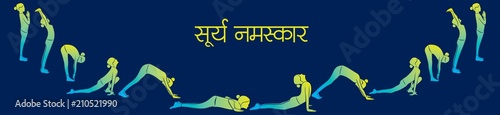 illustration of woman doing SURYA NAMASKAR