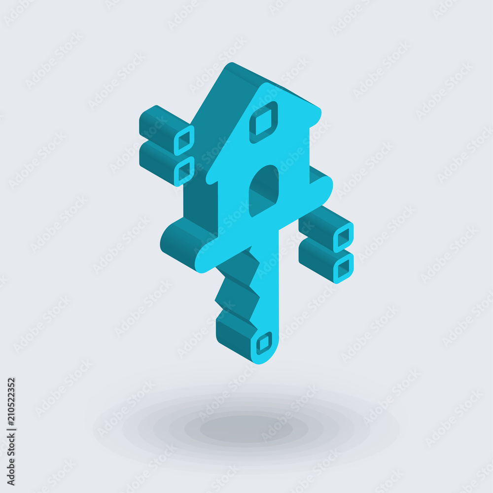 Obraz premium Real estate icon vector isolated on white background for your web and mobile app design, Real estate logo concept , isometric 3D icon