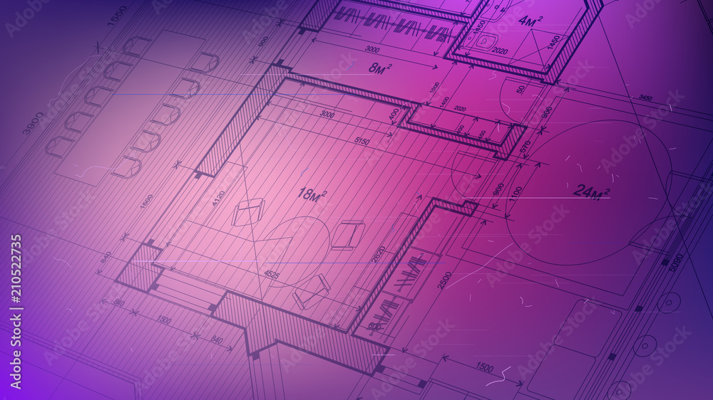 vector architectural plan - abstract architectural blueprint of a modern residential building / technology, industry, business concept illustration: real estate, building, construction & architecture vector architectural plan - abstract architectural blueprint of a modern residential building / technology, industry, business concept illustration: real estate, building, construction & architecture