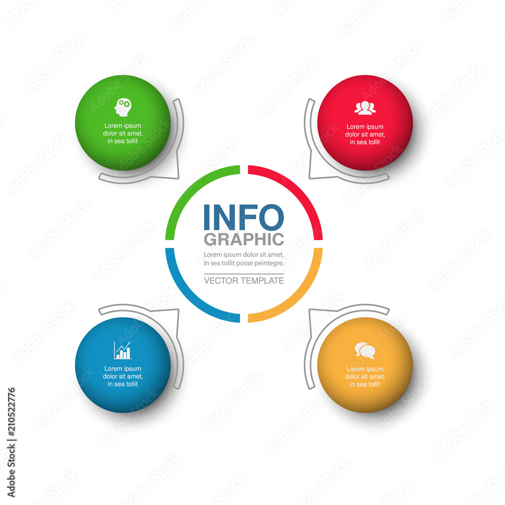 Vector infographic template for diagram, graph, presentation, chart, business concept with 4 options. Vector infographic template for diagram, graph, presentation, chart, business concept with 4 options.