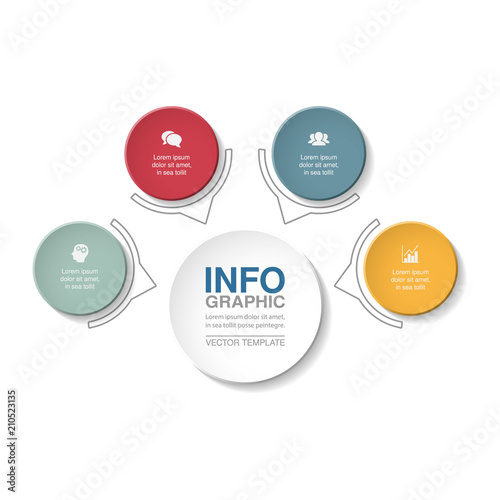 Vector infographic template for diagram, graph, presentation, chart, business concept with 4 options.