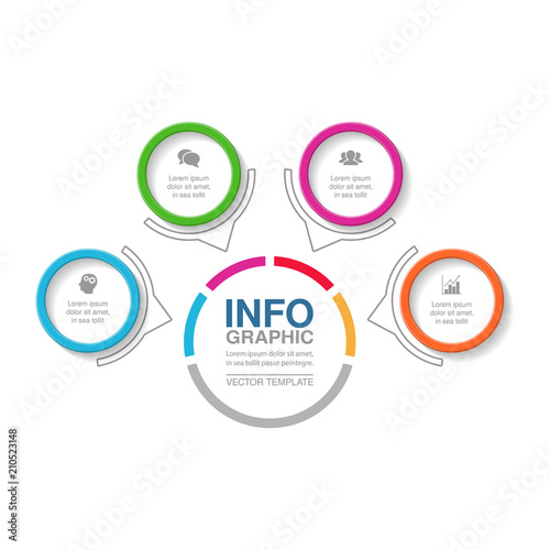 Vector infographic template for diagram, graph, presentation, chart, business concept with 4 options.