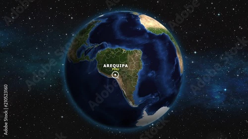 PERU AREQUIPA ZOOM IN FROM SPACE