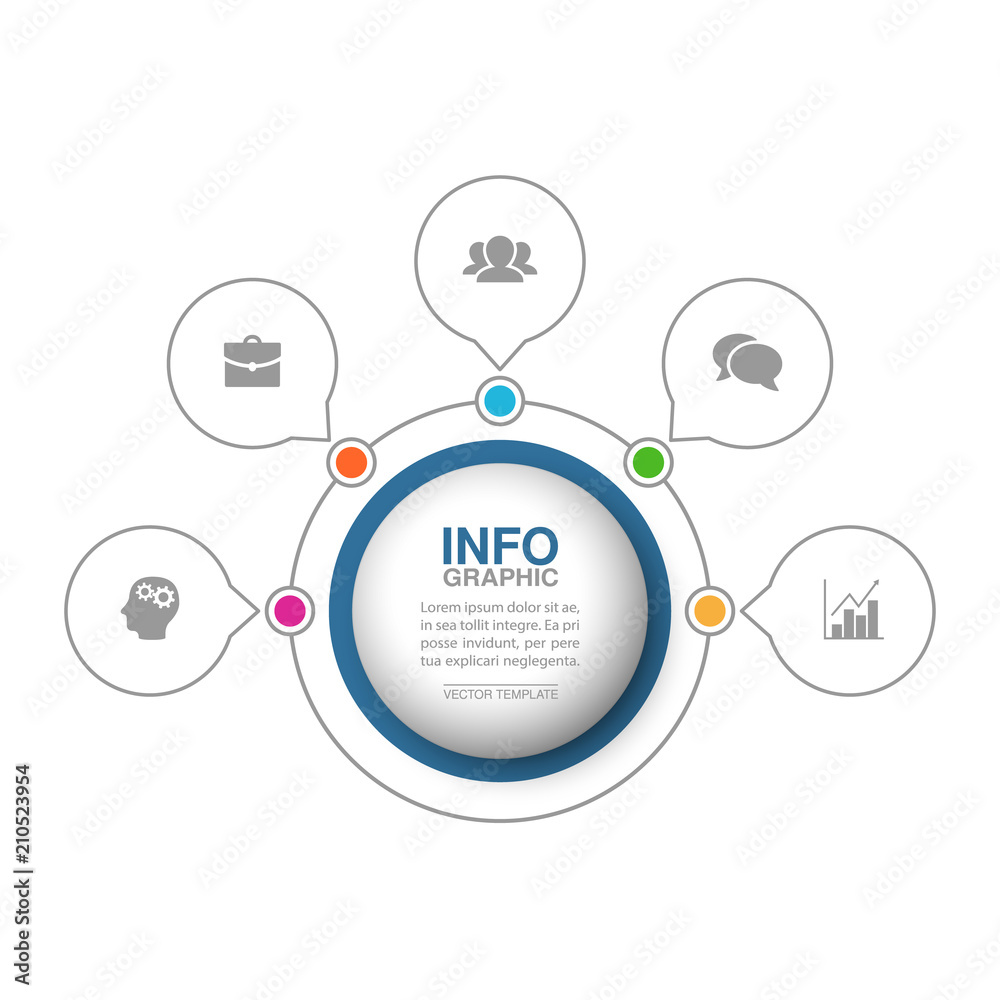 Vector infographic template for diagram, graph, presentation, chart, business concept with 5 options. Vector infographic template for diagram, graph, presentation, chart, business concept with 5 options.
