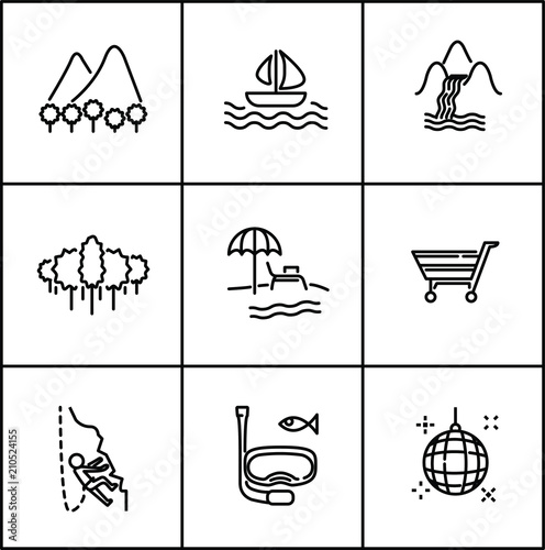 travel vector line icon flat style on white background