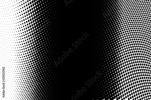 Wavy dotted lines. Halftone background. Futuristic panel. Vector illustration