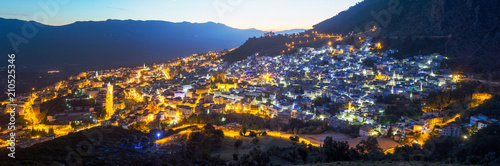 Panorama of Blue city Chefchaouen, Morocco, Africa