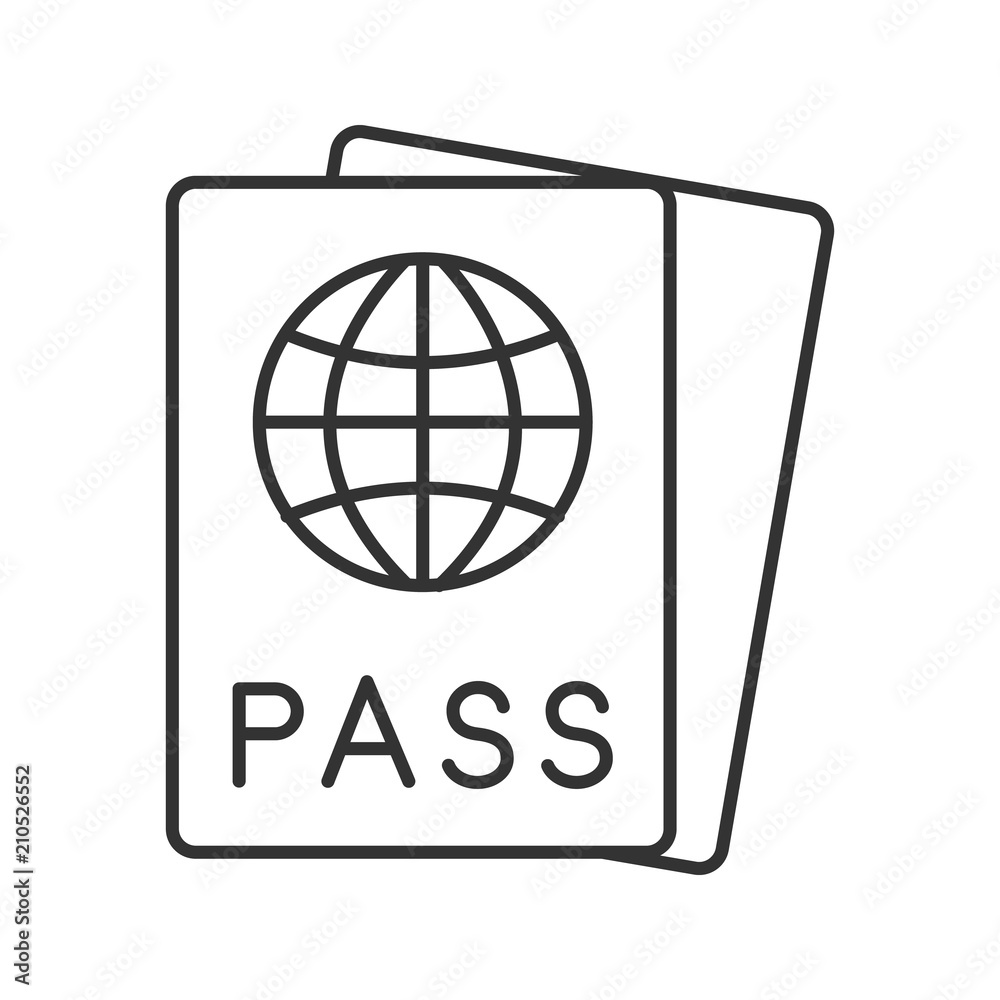 International passport linear icon International passport linear icon