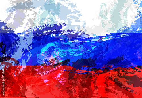 Vector illustration vintage Russian flag. abstract background