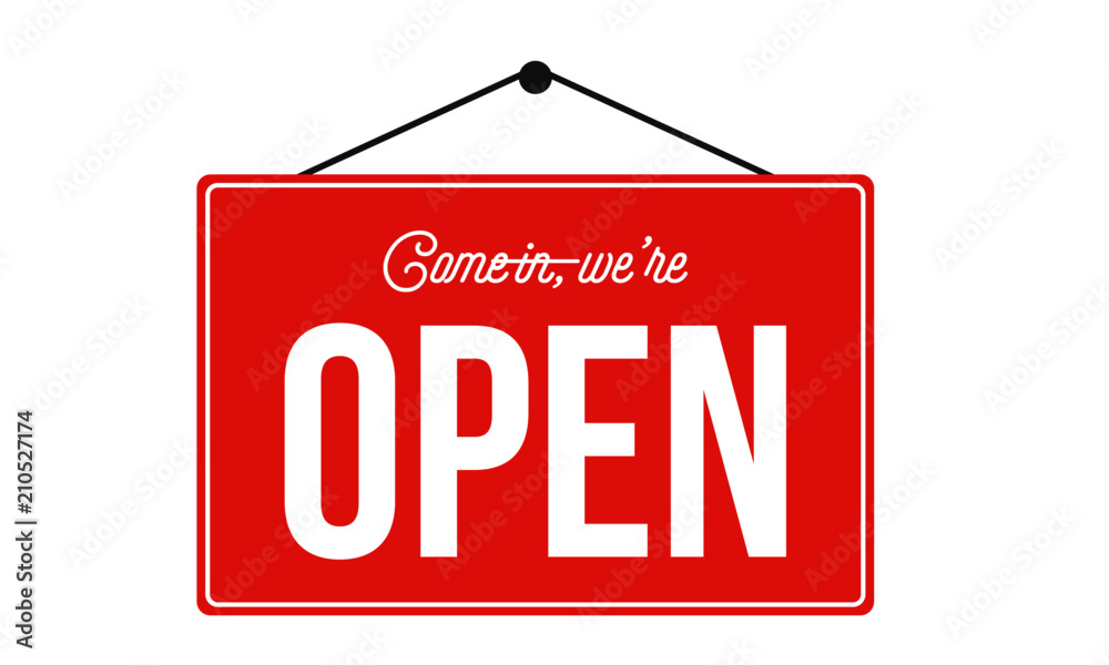 Come in We are Open Sign. Open store sign concept. Come in We are Open Sign. Open store sign concept.