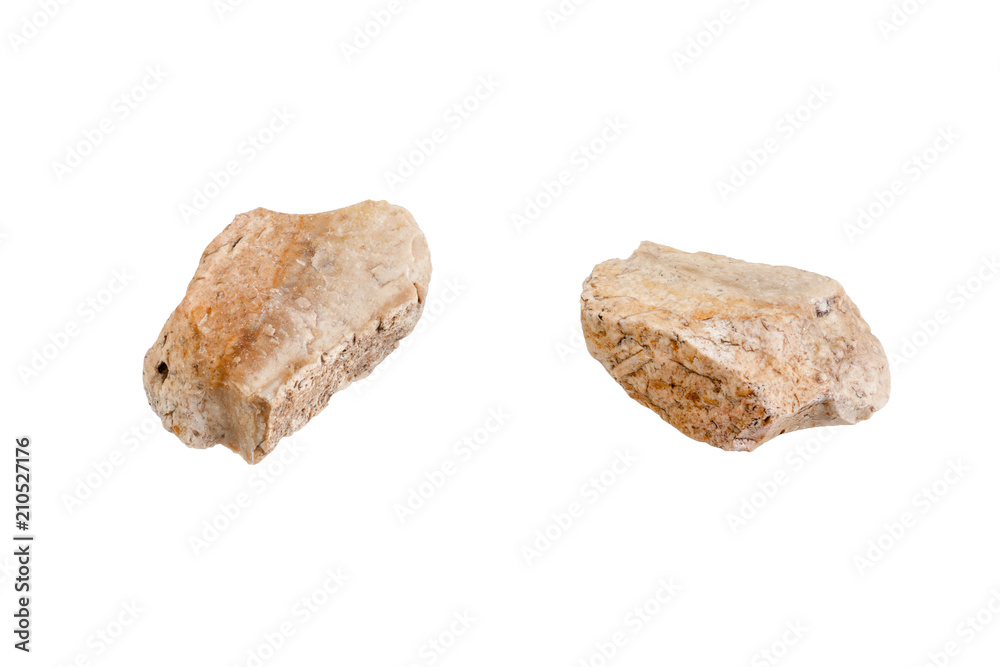 Obraz premium Stone isolated on white background. Close-up view from one side and other side