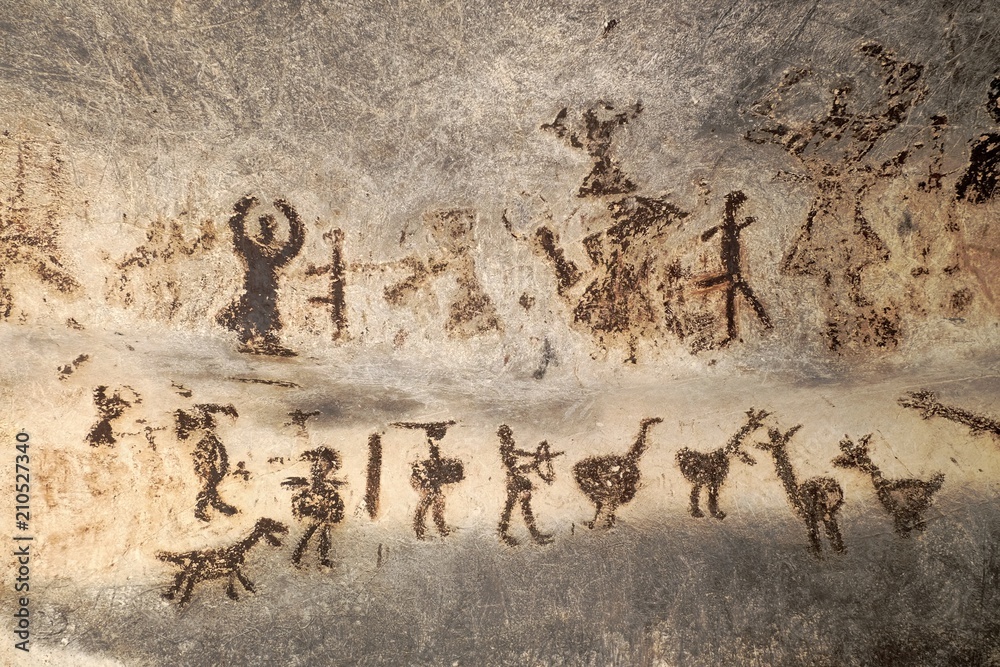 Obraz premium Prehistoric Paintings Of Magura Cave, Bulgaria