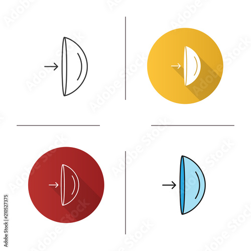 Eye contact lenses removing instruction icon