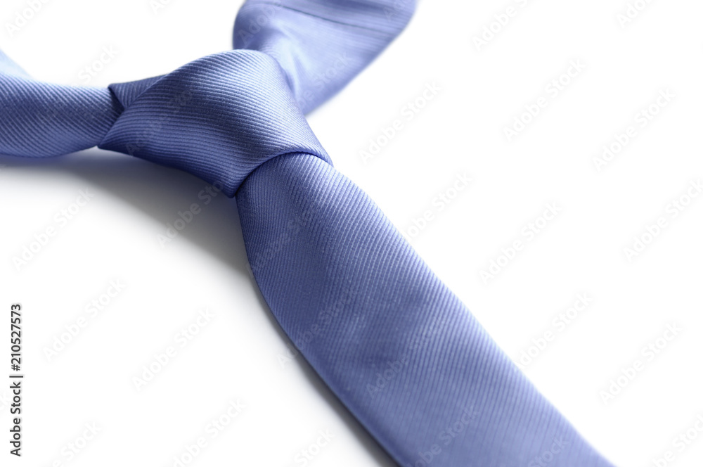 Close-up blue neck tie isolated on white background Close-up blue neck tie isolated on white background