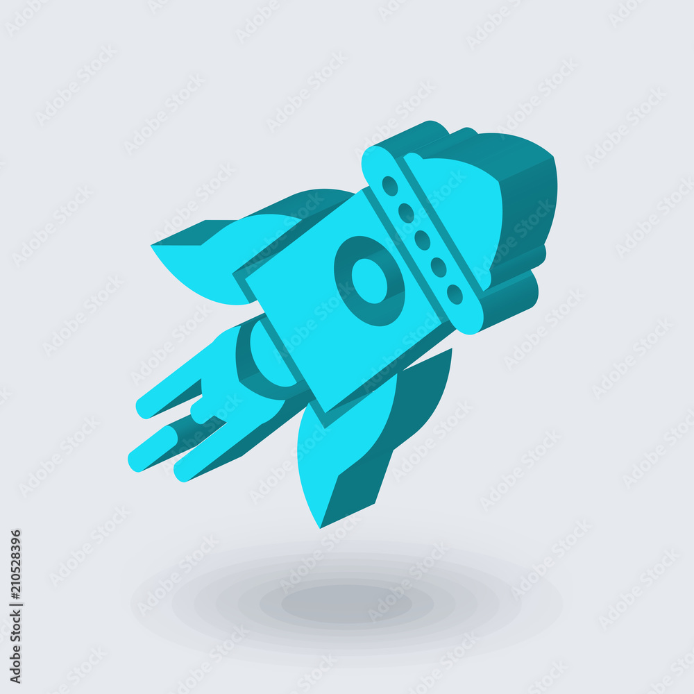 Startup icon vector sign and symbol isolated on white background, Startup logo concept , isometric 3D icon Startup icon vector sign and symbol isolated on white background, Startup logo concept , isometric 3D icon