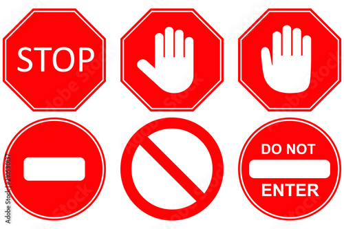 Stop sign, vector set