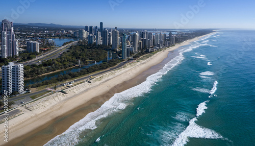 Australia's Surfers Paradise Beach towards Main Beach