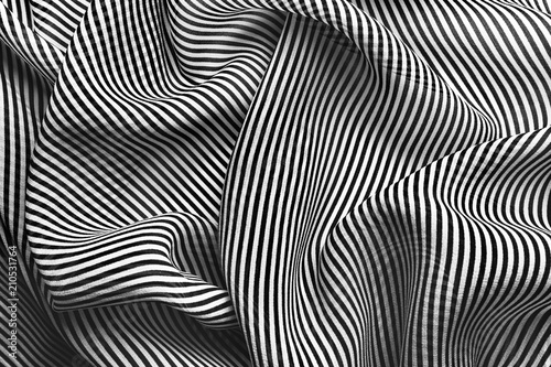 Fototapeta Elegancki czarny i biały jedwab z lampasami, abstrakcjonistyczny tło