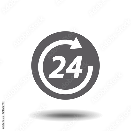 Open around the clock hours a day icon.