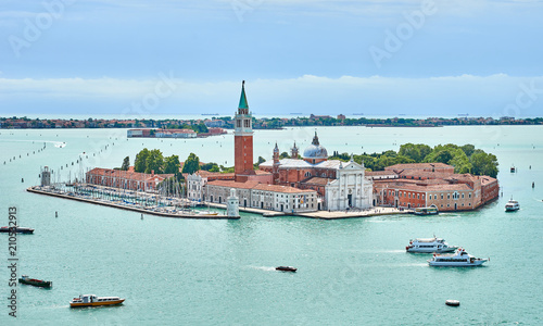 Church and Island of "san giorgio maggiore" in the lagoon of Venice - seen from St. Mark's Square