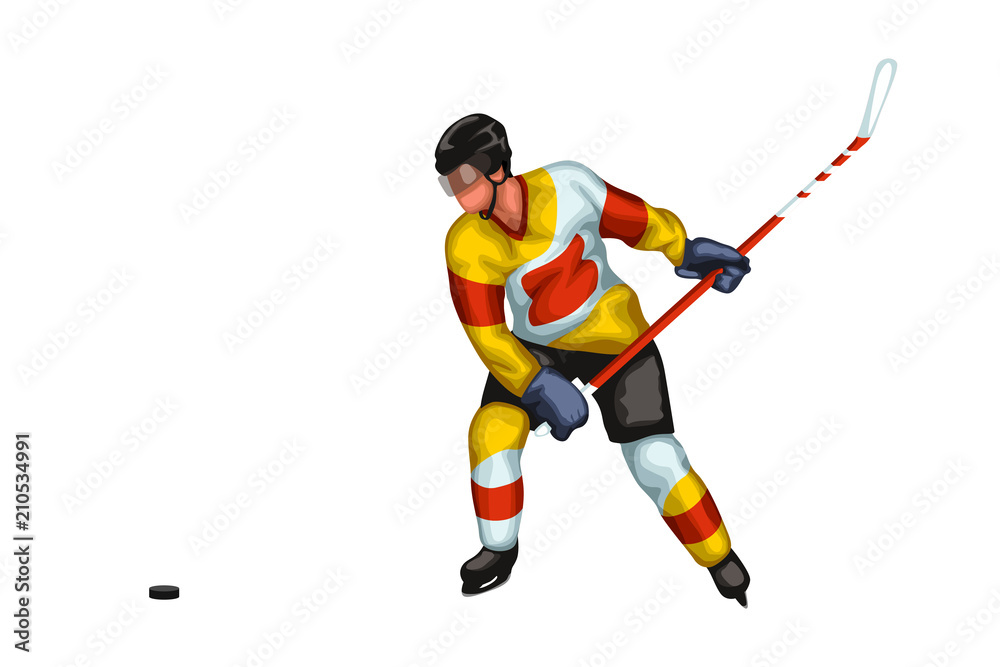 hockey player yellow