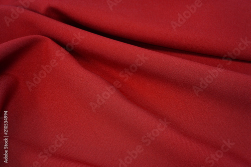 Abstract red drapery cloth, Pattern and detail grooved fabric for background and abstract photo