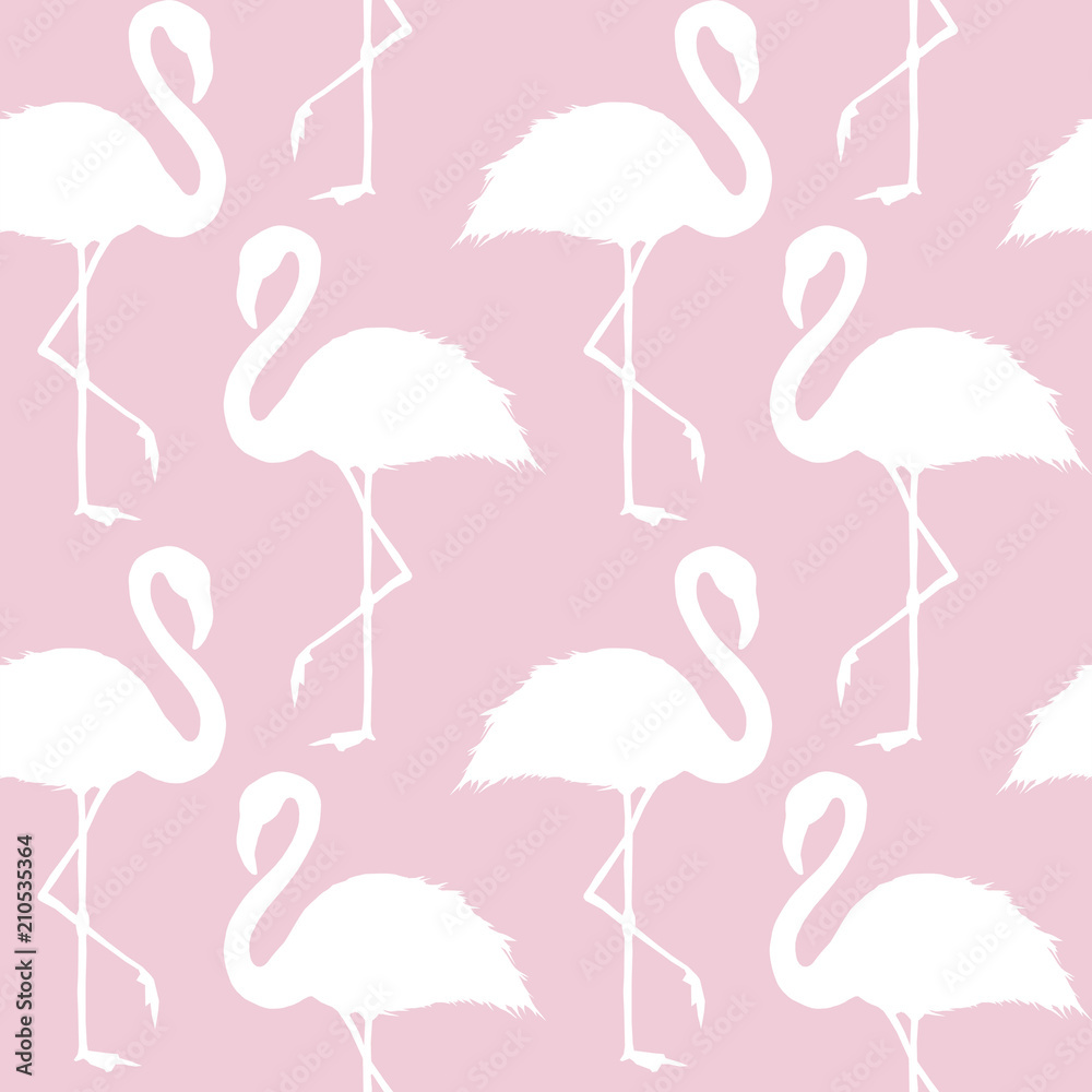 Trendy pink and white flamingo seamless pattern Trendy pink and white flamingo seamless pattern