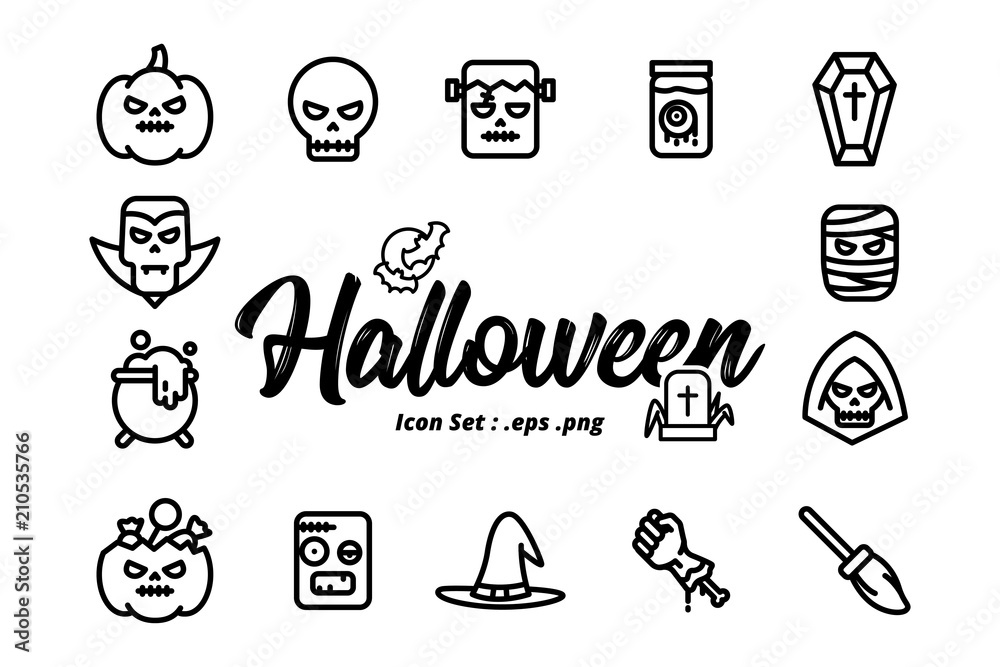 Fototapeta premium HALLOWEEN ICON SET