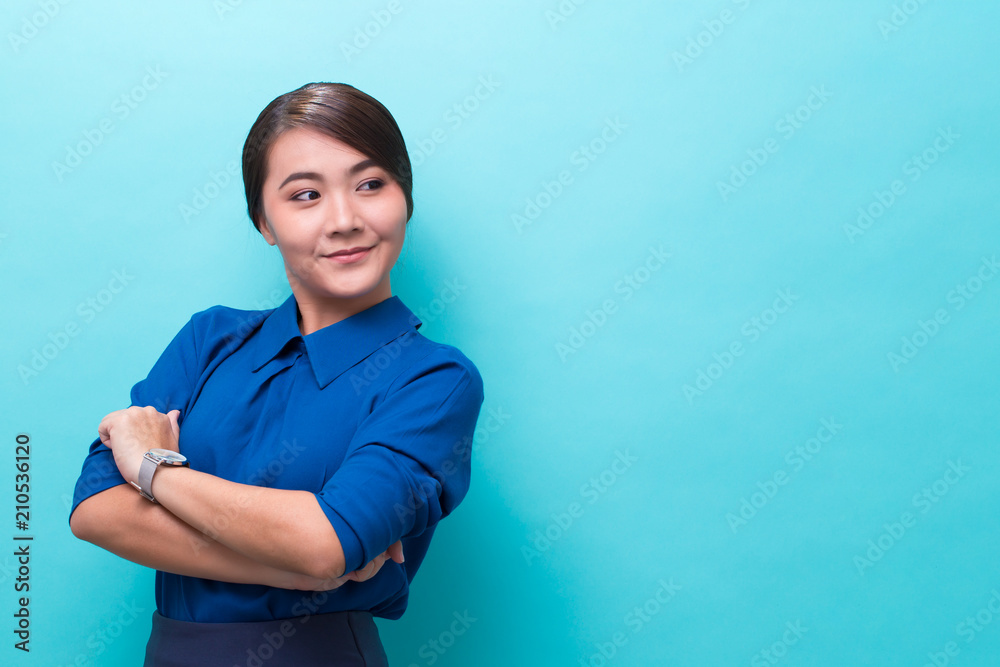 Asian woman showing gesture on isolated background Asian woman showing gesture on isolated background