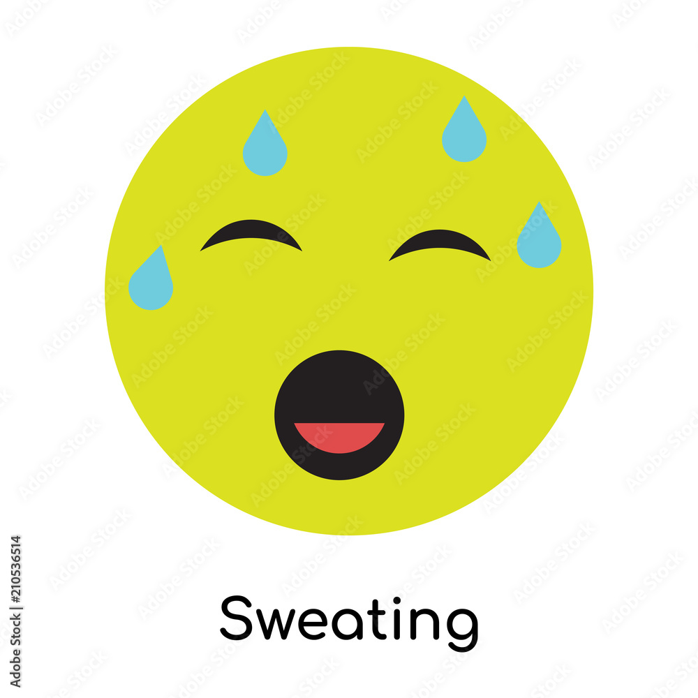 Fototapeta premium Sweating icon vector sign and symbol isolated on white background, Sweating logo concept