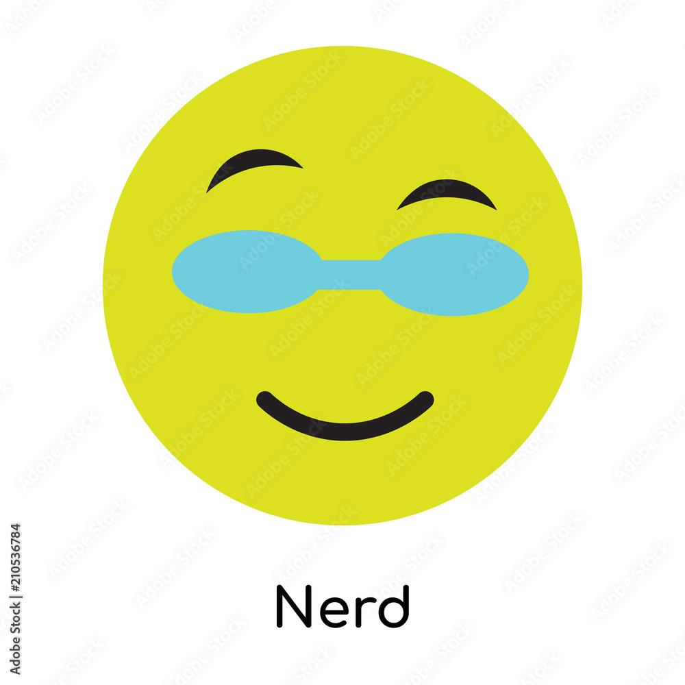 Nerd icon vector sign and symbol isolated on white background, Nerd logo concept Nerd icon vector sign and symbol isolated on white background, Nerd logo concept