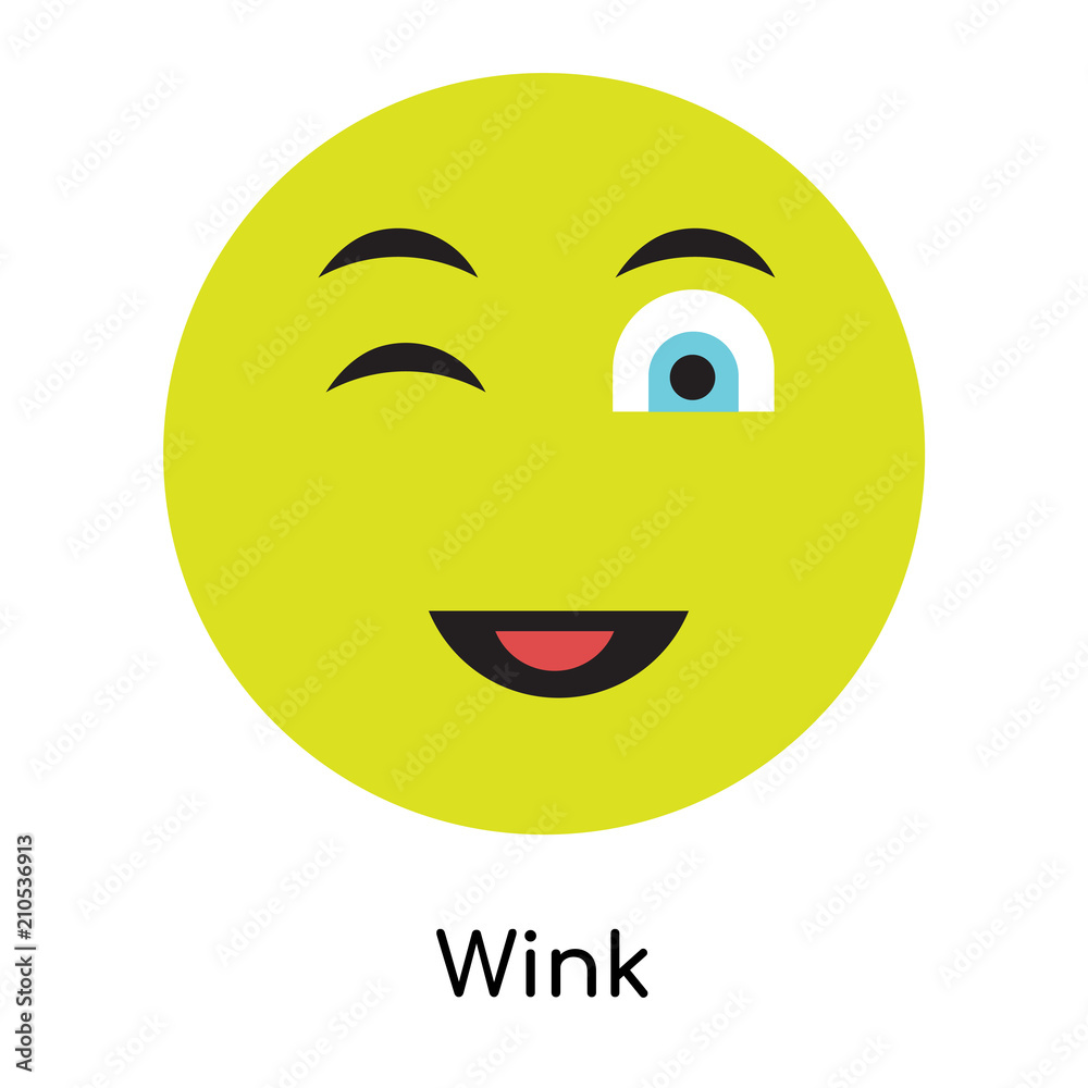 Fototapeta premium Wink icon vector sign and symbol isolated on white background, Wink logo concept