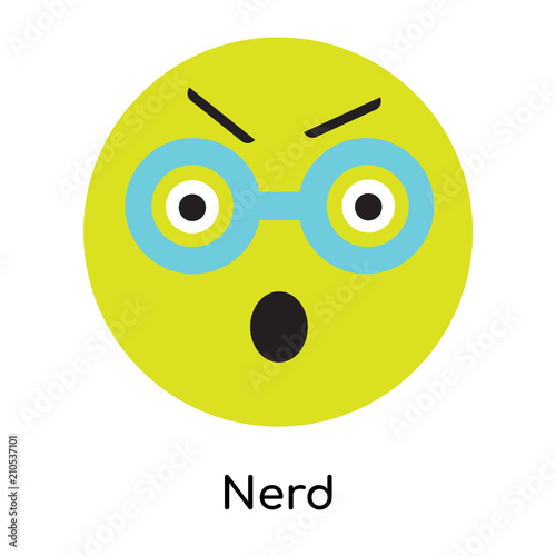 Nerd icon vector sign and symbol isolated on white background, Nerd logo concept