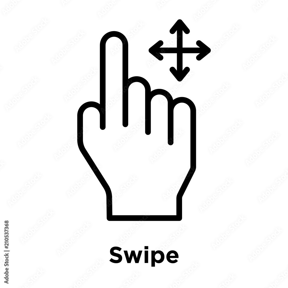 Swipe icon vector sign and symbol isolated on white background, Swipe logo concept Swipe icon vector sign and symbol isolated on white background, Swipe logo concept