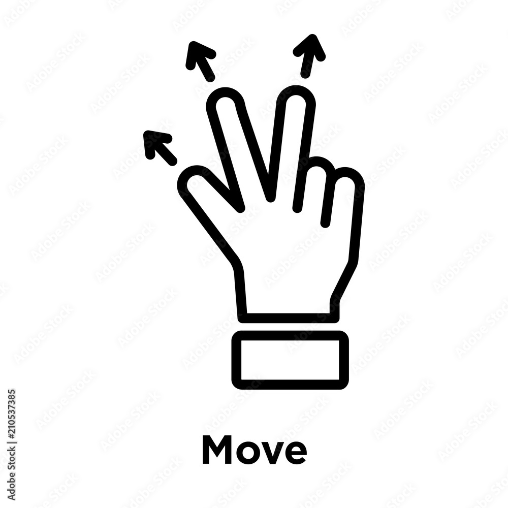 Obraz premium Move icon vector sign and symbol isolated on white background, Move logo concept
