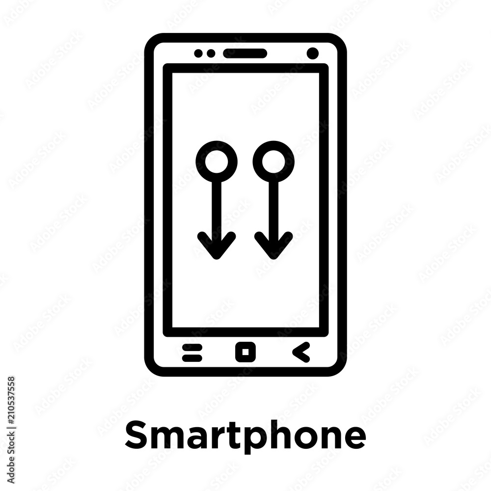 Smartphone icon vector sign and symbol isolated on white background, Smartphone logo concept