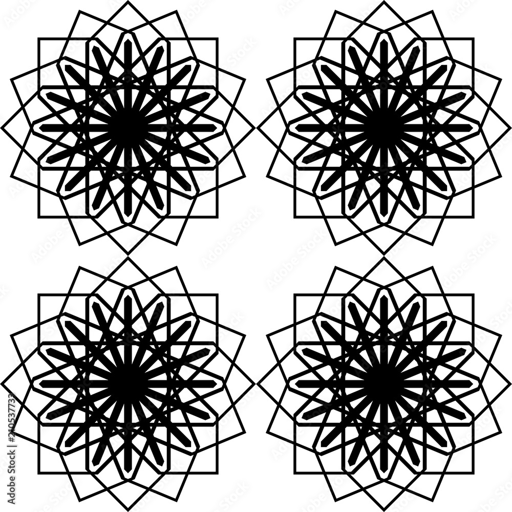Obraz premium Design seamless monochrome decorative pattern