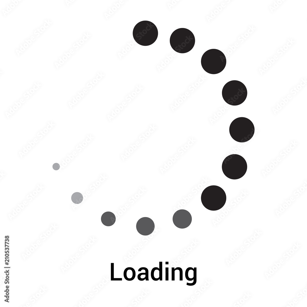 Loading icon vector sign and symbol isolated on white background, Loading logo concept Loading icon vector sign and symbol isolated on white background, Loading logo concept