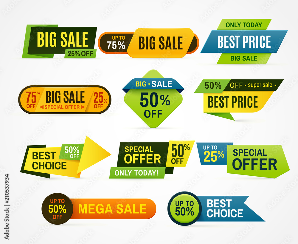 Sale Stickers Price Tag Label Banner Sticker Or Abstract Flyer 