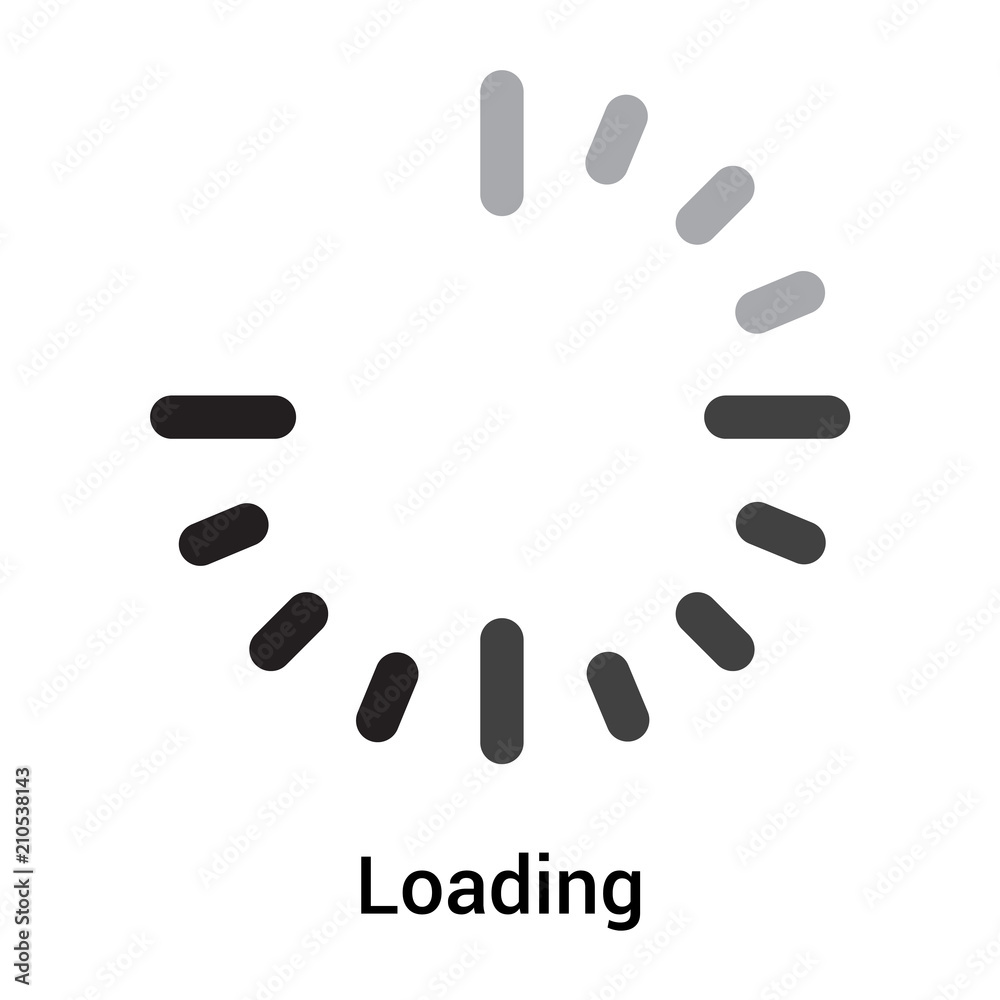 Loading icon vector sign and symbol isolated on white background, Loading logo concept Loading icon vector sign and symbol isolated on white background, Loading logo concept