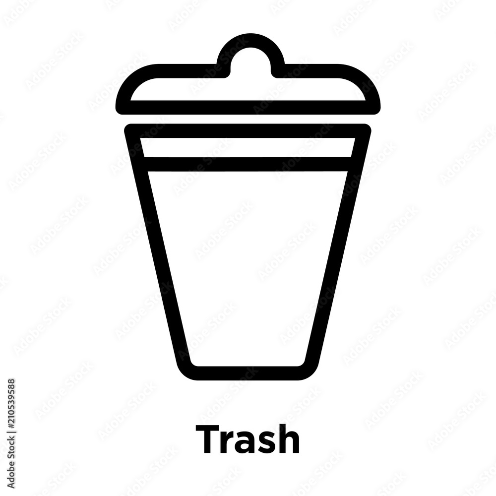 Trash icon vector sign and symbol isolated on white background, Trash logo concept Trash icon vector sign and symbol isolated on white background, Trash logo concept