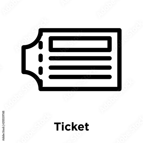 Ticket icon vector sign and symbol isolated on white background, Ticket logo concept
