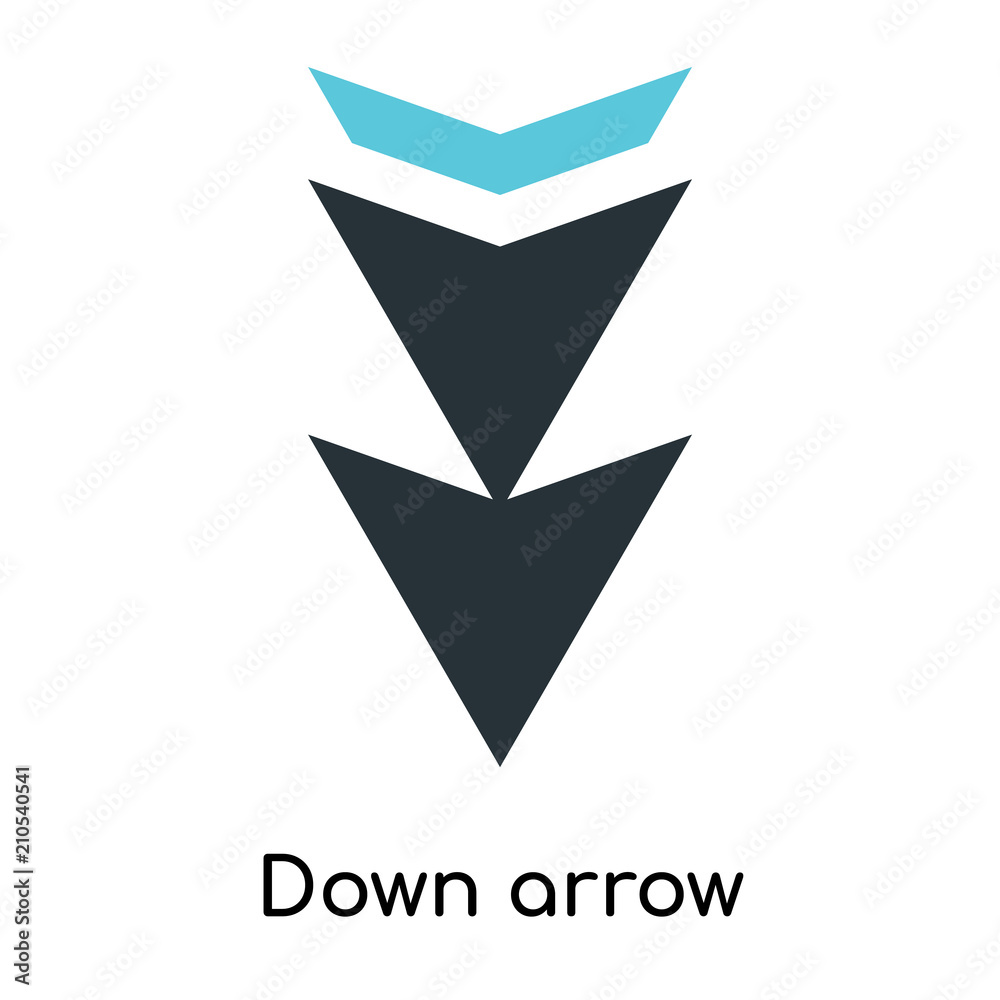 Down arrow icon vector sign and symbol isolated on white background, Down arrow logo concept Down arrow icon vector sign and symbol isolated on white background, Down arrow logo concept