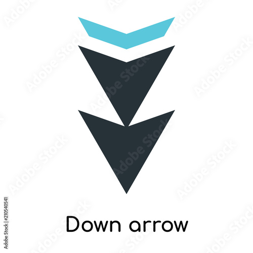 Free Download Down arrow icon vector sign and symbol isolated on white background, Down arrow logo concept - GFXLoad