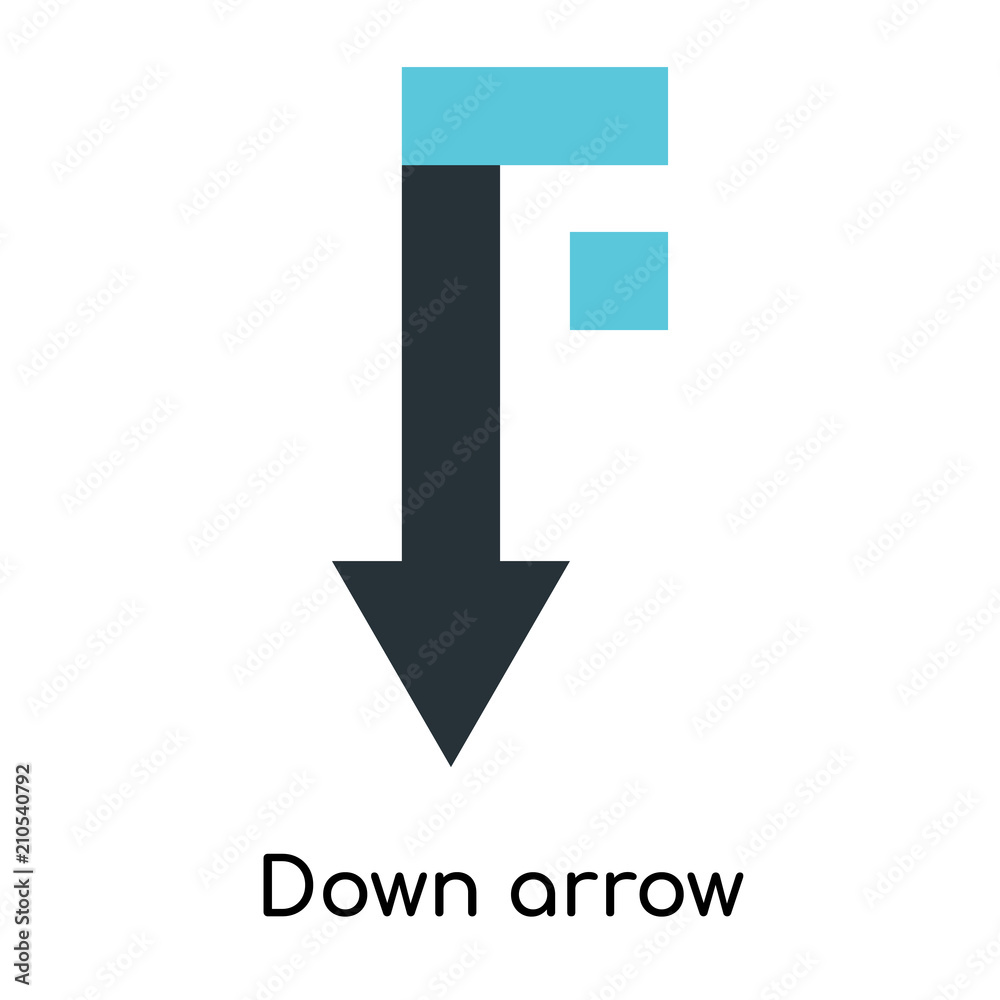 Down arrow icon vector sign and symbol isolated on white background, Down arrow logo concept Down arrow icon vector sign and symbol isolated on white background, Down arrow logo concept