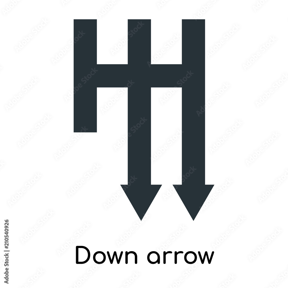 Obraz premium Down arrow icon vector sign and symbol isolated on white background, Down arrow logo concept